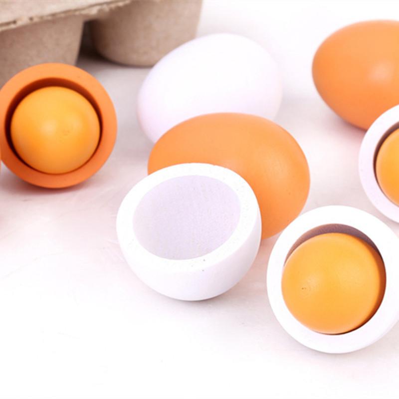 Baby Food Egg - 6 pçs cozinha de madeira ovos