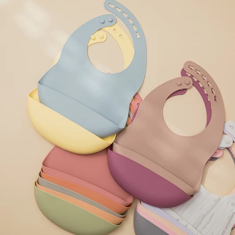 Baby Food Newborn - 1pc Babador de Silicone Ajustável para