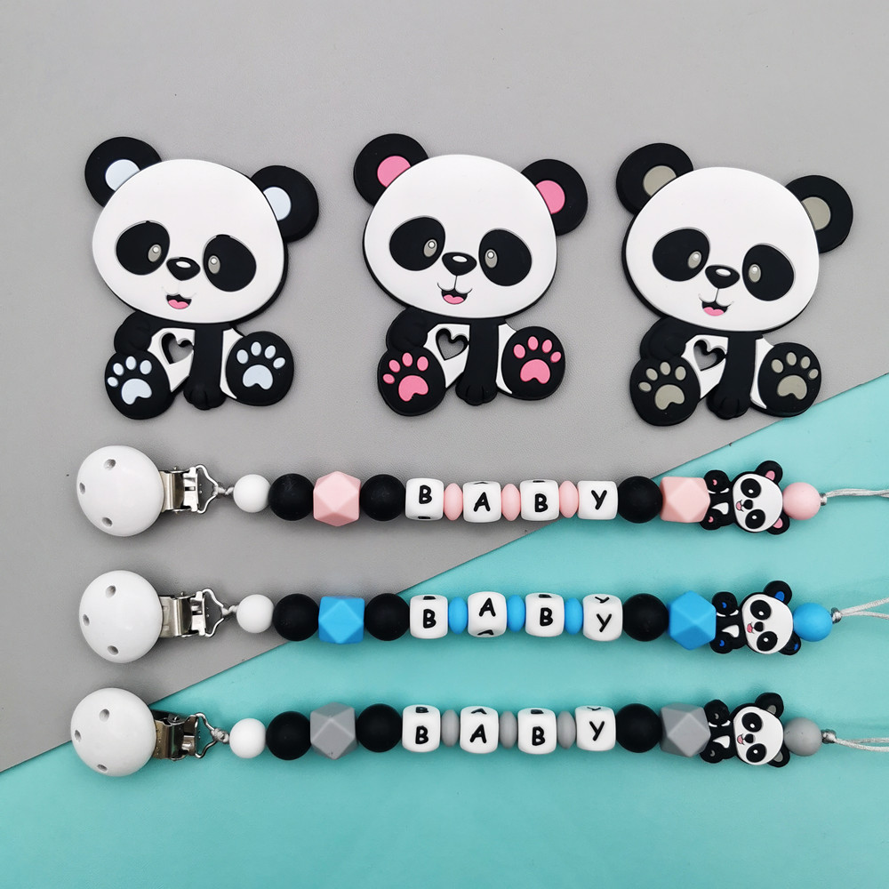 Panda personalizado inglês sil - Baby Food Teether avaliação e preço